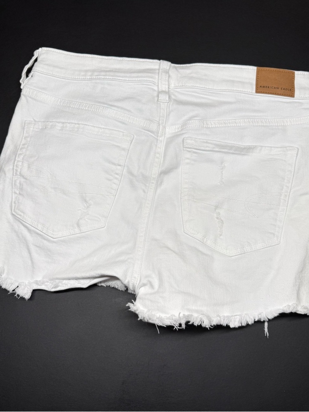 American Eagle Outfitters White Distressed Denim Jean Shorts - Picture 5 of 5